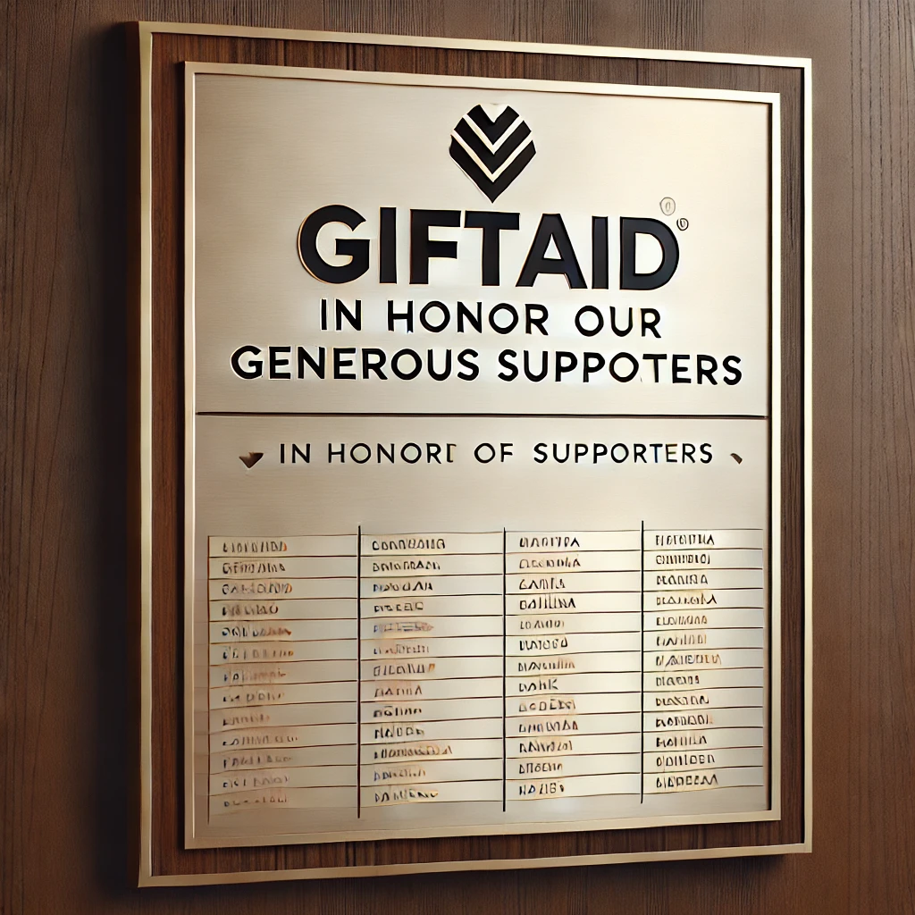 Placa Doador GiftAid